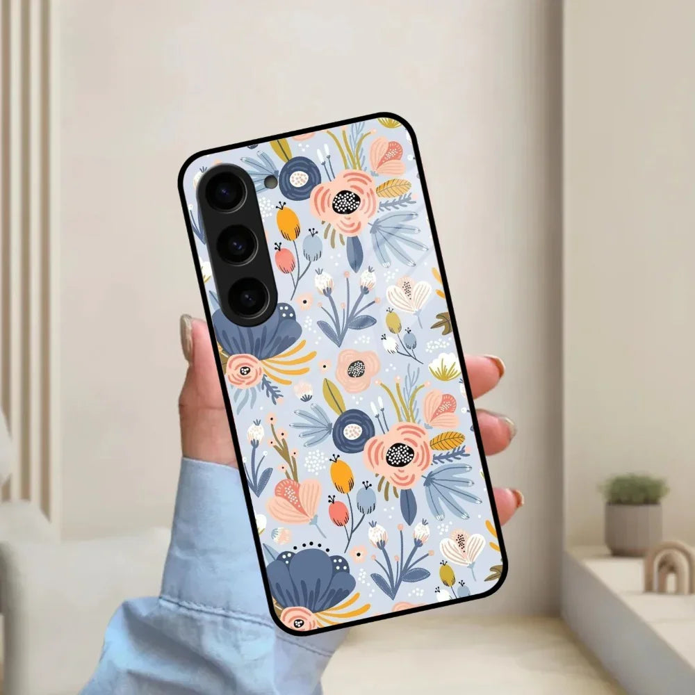 Dewy Flower Mix Glass Case Cover For Samsung - ShopOnCliQ