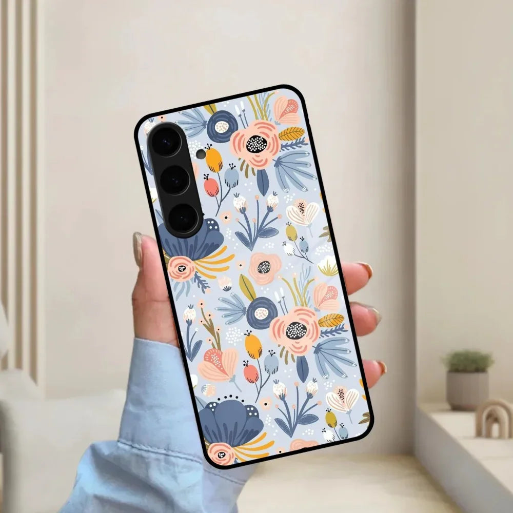 Dewy Flower Mix Glass Case Cover For Samsung - ShopOnCliQ