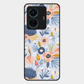 Dewy Flower Mix Glass Case Cover For Vivo T1 Pro 5G