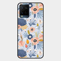 Dewy Flower Mix Glass Case Cover For Vivo T1X