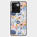 Dewy Flower Mix Glass Case Cover For Vivo T2 Pro 5G