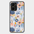 Dewy Flower Mix Glass Case Cover For Vivo T2X 5G