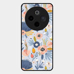 Dewy Flower Mix Glass Case Cover For Vivo T4 5G