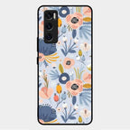 Dewy Flower Mix Glass Case Cover For Vivo V20 Se