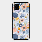 Dewy Flower Mix Glass Case Cover For Vivo V20