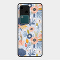 Dewy Flower Mix Glass Case Cover For Vivo V30 5G