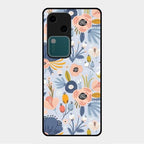 Dewy Flower Mix Glass Case Cover For Vivo V30 5G
