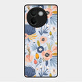 Dewy Flower Mix Glass Case Cover For Vivo V30E 5G
