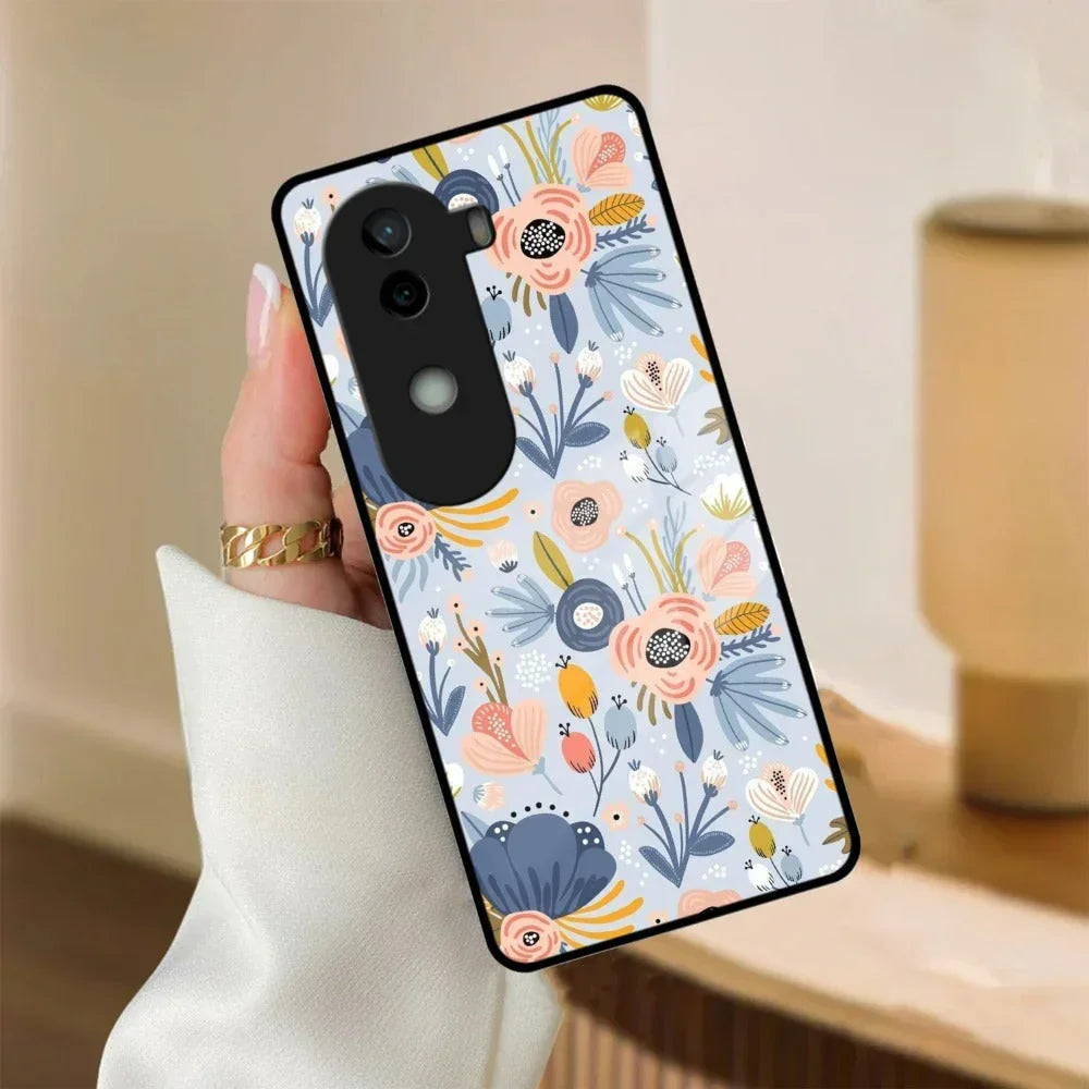 Dewy Flower Mix Glass Case Cover For iQOO - ShopOnCliQ