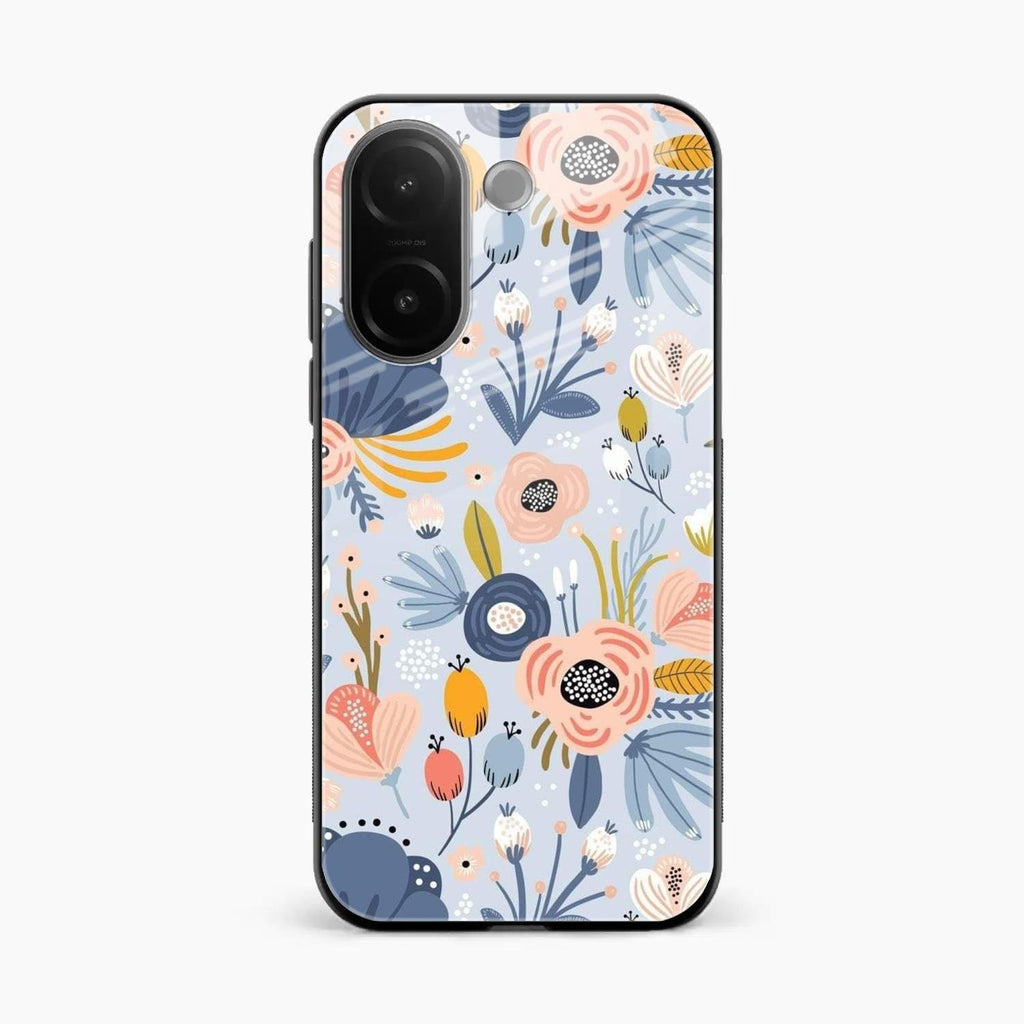 Dewy Flower Mix Glass Case Cover For Vivo V60e 5G