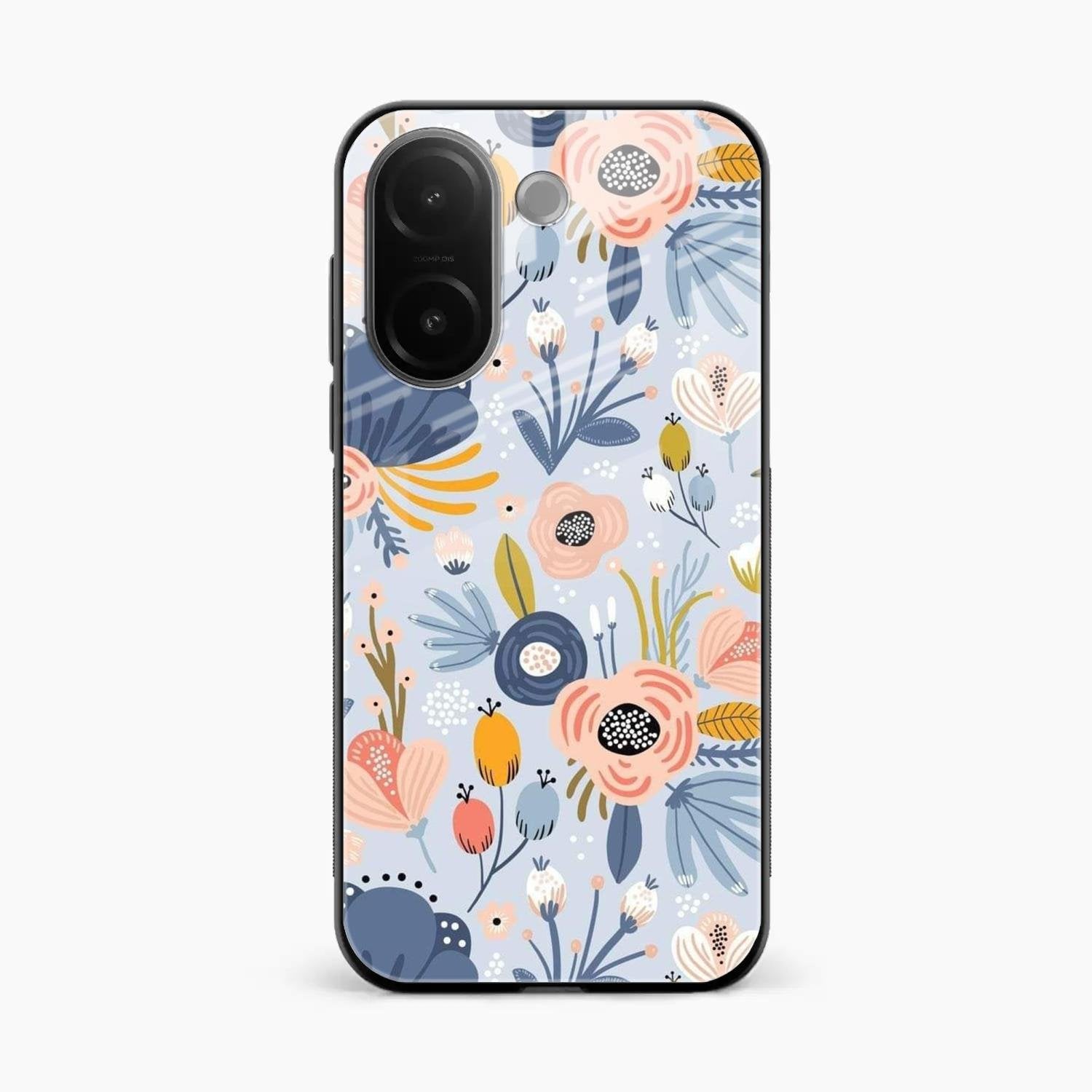Dewy Flower Mix Glass Case Cover For Vivo V60e 5G