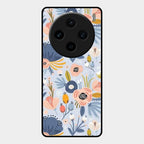 Dewy Flower Mix Glass Case Cover For Vivo X100 5G
