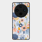 Dewy Flower Mix Glass Case Cover For Vivo X100 Pro 5G