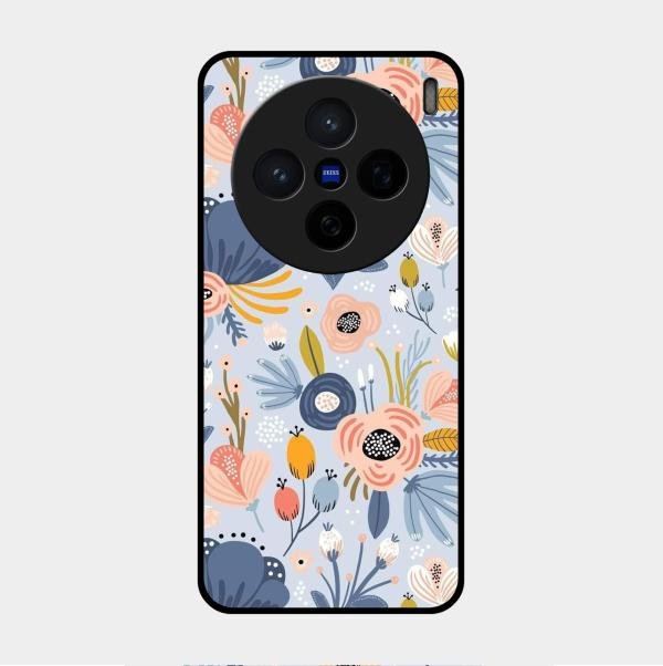 Dewy Flower Mix Glass Case Cover For Vivo X200 5G
