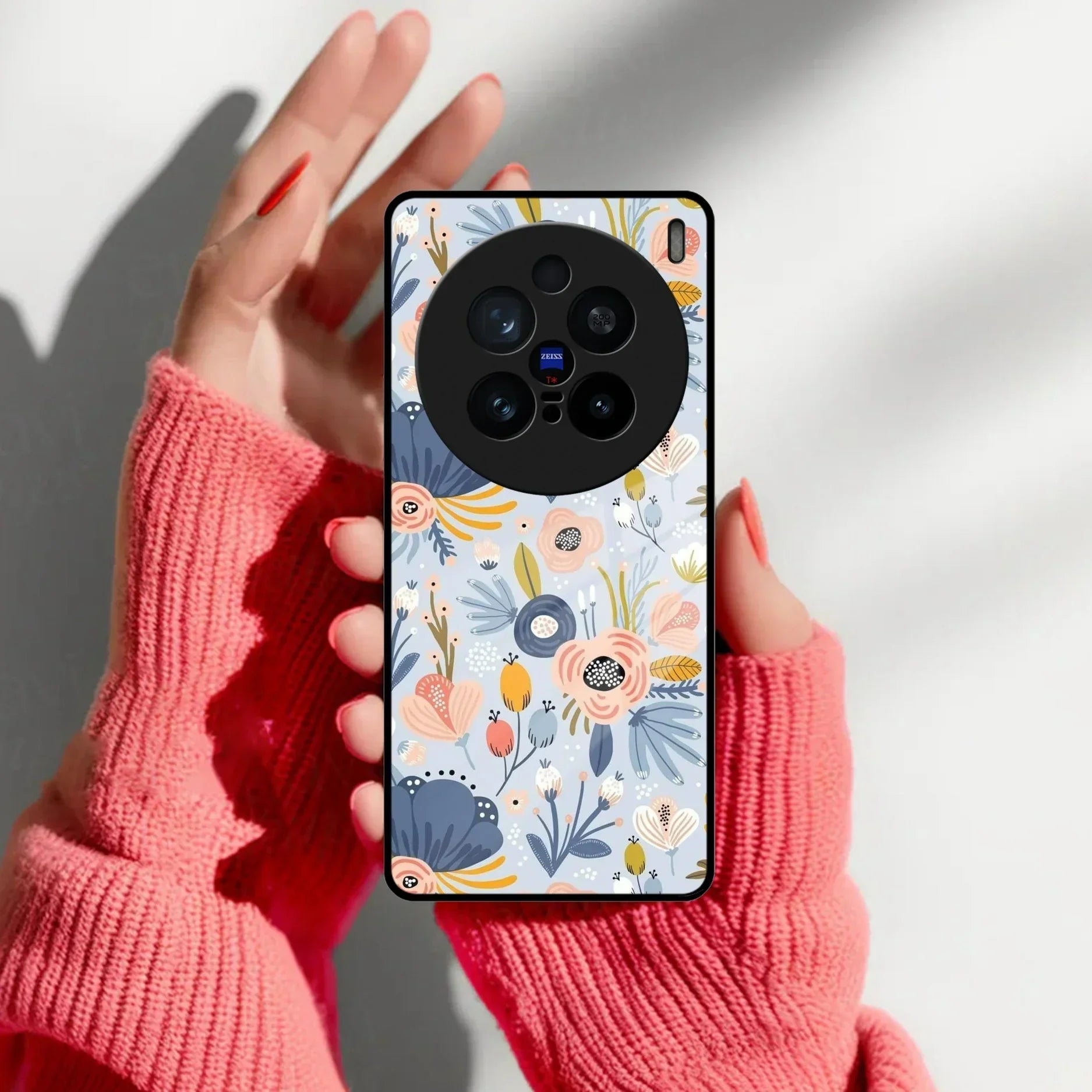 Dewy Flower Mix Glass Case Cover For Vivo - ShopOnCliQ