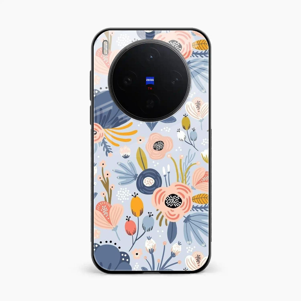 Dewy Flower Mix Glass Case Cover For Vivo X300 5G
