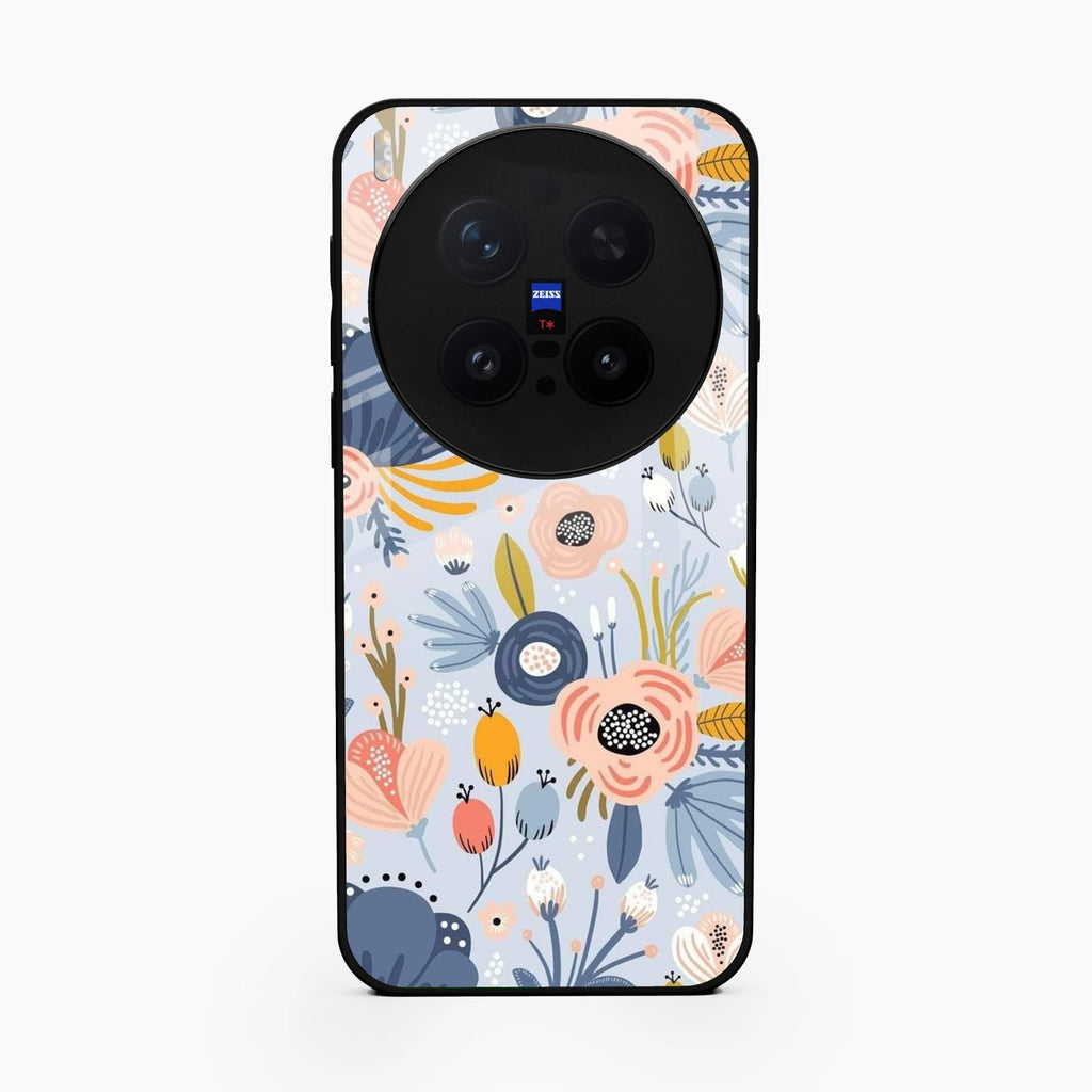Dewy Flower Mix Glass Case Cover For Vivo X300 Pro 5G