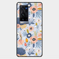 Dewy Flower Mix Glass Case Cover For Vivo X60 Pro Plus 5G