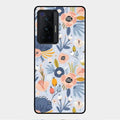 Dewy Flower Mix Glass Case Cover For Vivo X70 Pro 5G