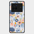 Dewy Flower Mix Glass Case Cover For Vivo X80 5G