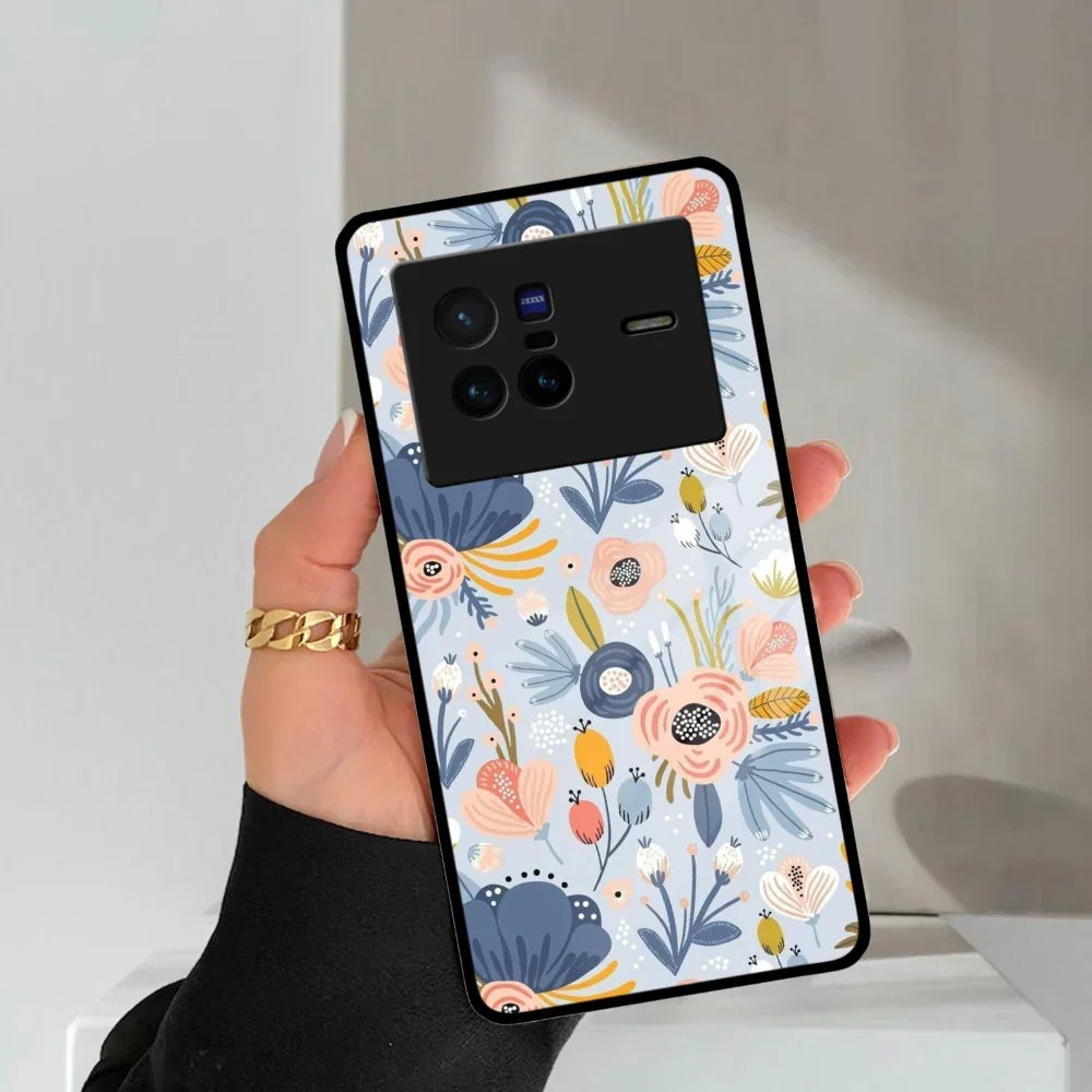 Dewy Flower Mix Glass Case Cover For Vivo - ShopOnCliQ