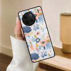 Dewy Flower Mix Glass Case Cover For iQOO - ShopOnCliQ