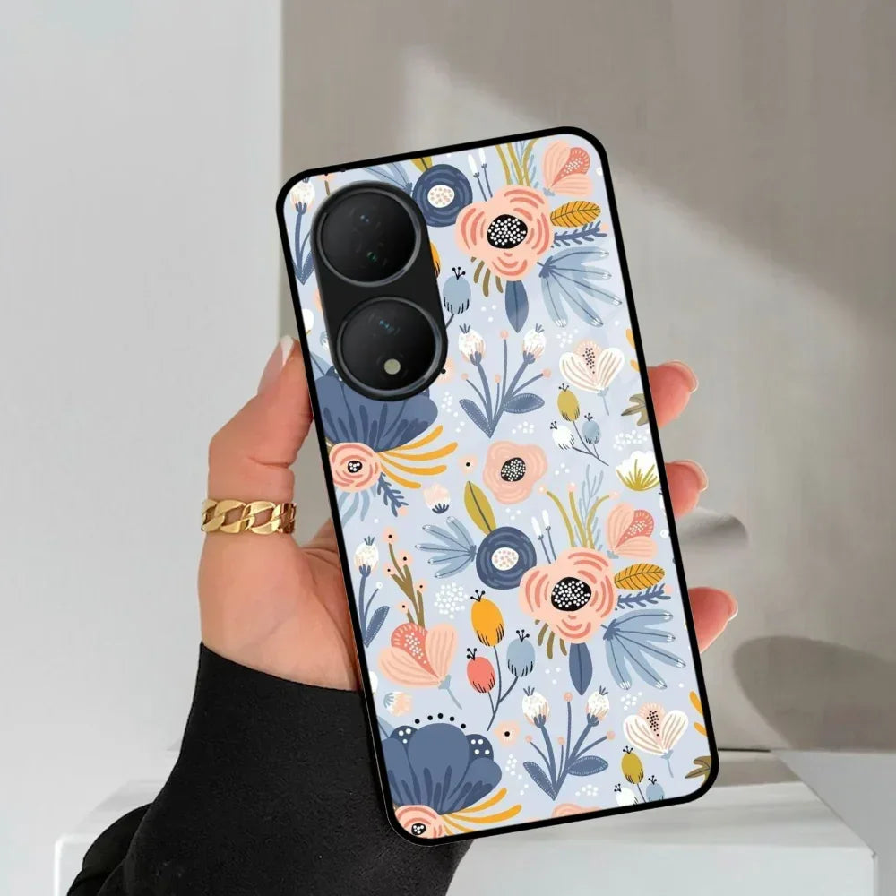 Dewy Flower Mix Glass Case Cover For Vivo - ShopOnCliQ