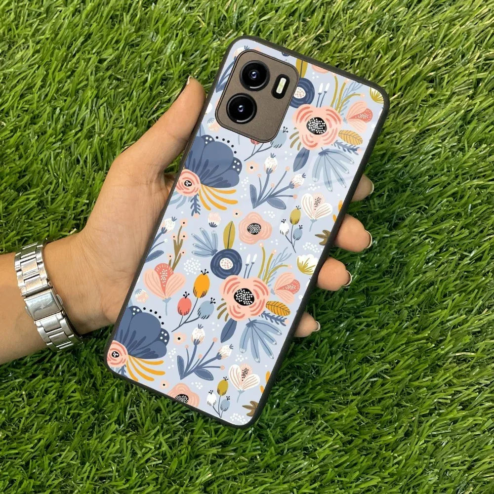 Dewy Flower Mix Glass Case Cover For Vivo - ShopOnCliQ