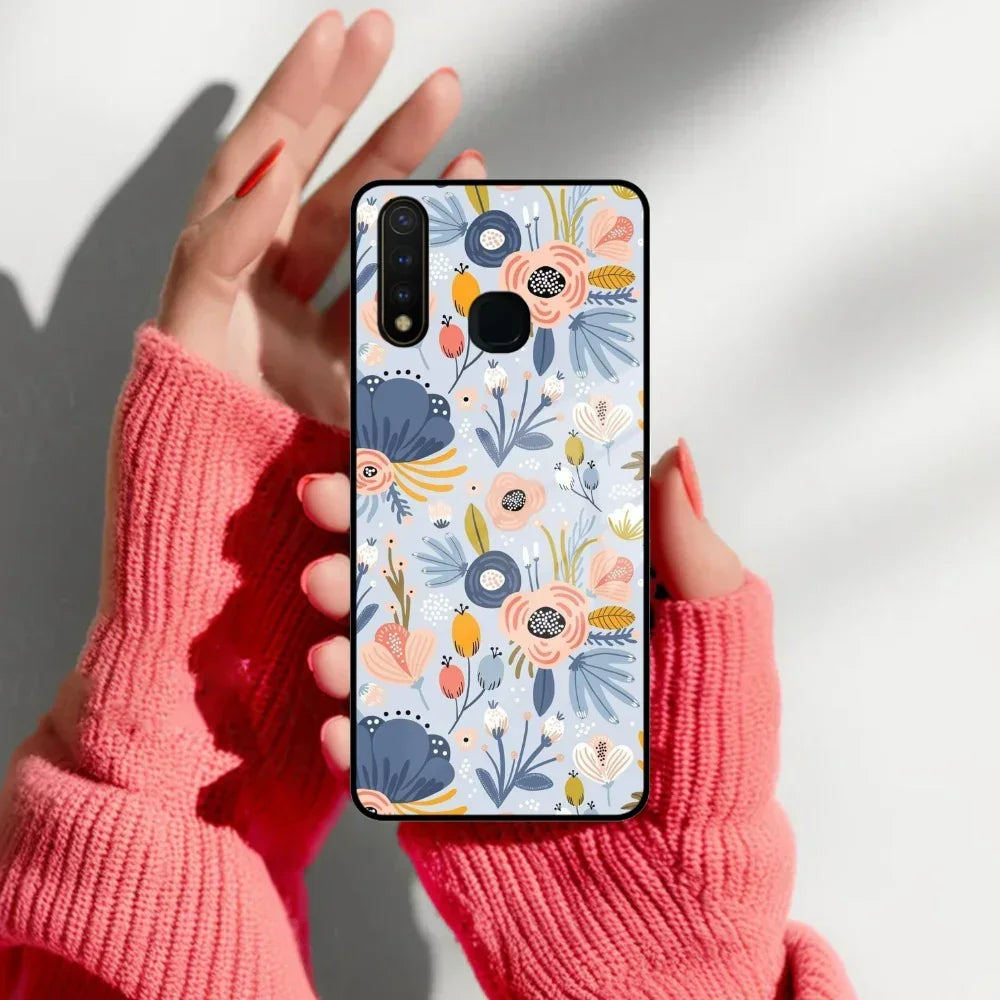Dewy Flower Mix Glass Case Cover For Vivo - ShopOnCliQ