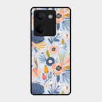 Dewy Flower Mix Glass Case Cover For Vivo Y200 Pro 5G