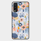 Dewy Flower Mix Glass Case Cover For Vivo Y20T