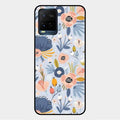 Dewy Flower Mix Glass Case Cover For Vivo Y21G