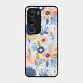 Dewy Flower Mix Glass Case Cover For Vivo Y29 5G