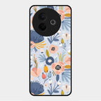Dewy Flower Mix Glass Case Cover For Vivo Y39 5G