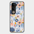 Dewy Flower Mix Glass Case Cover For Vivo Y400 5G