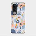 Dewy Flower Mix Glass Case Cover For Vivo Y400 Pro 5G