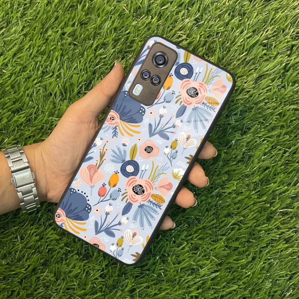 Dewy Flower Mix Glass Case Cover For Vivo - ShopOnCliQ