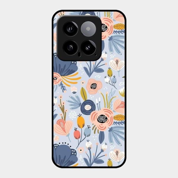 Dewy Flower Mix Glass Case Cover For Xiaomi 14 5G