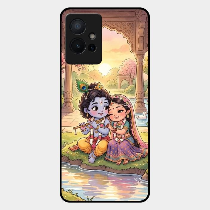 Divine Couple  Glass Case Cover For Iqoo Z6 5G