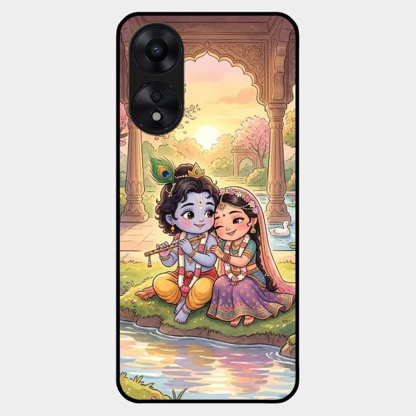 Divine Couple  Glass Case Cover For Oppo A78 5G