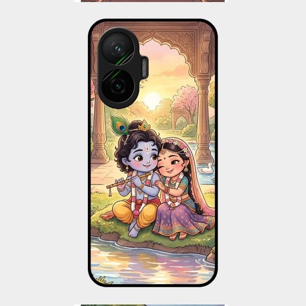 Divine Couple  Glass Case Cover For Poco F7 5G