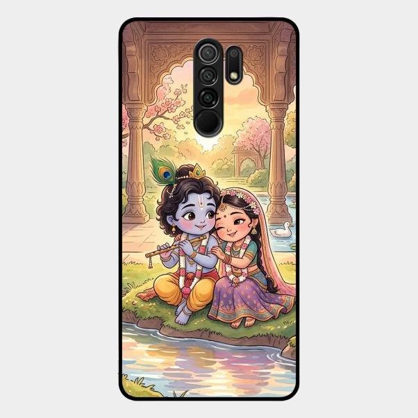 Divine Couple  Glass Case Cover For Redmi 9 Prime