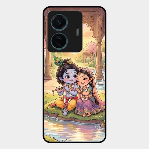Divine Couple  Glass Case Cover For Vivo T1 Pro 5G