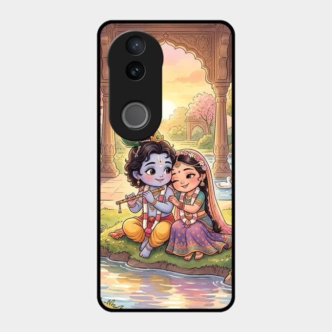 Divine Couple  Glass Case Cover For Vivo T4R 5G