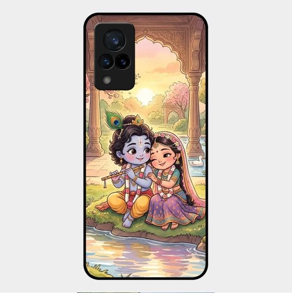 Divine Couple  Glass Case Cover For Vivo V21 5G
