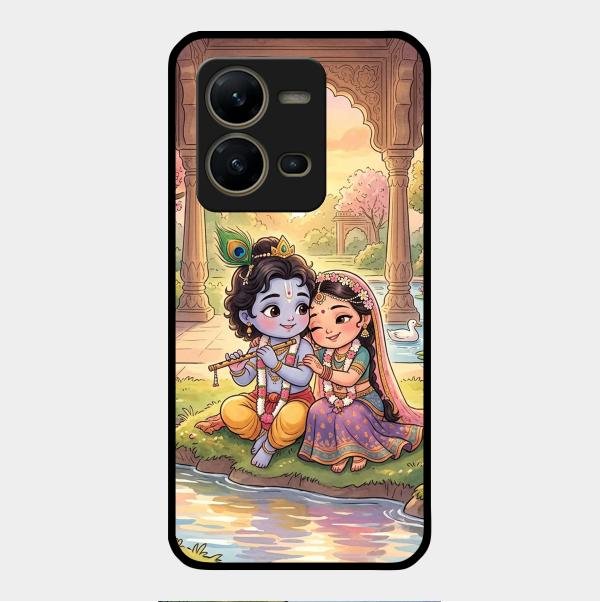 Divine Couple  Glass Case Cover For Vivo V25 5G
