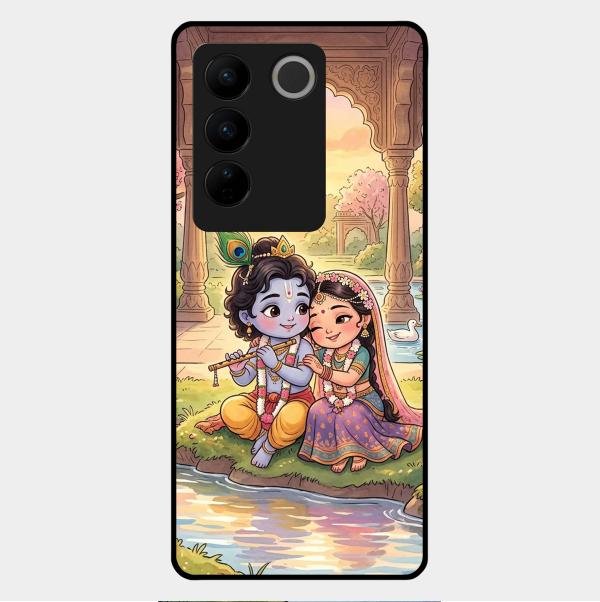 Divine Couple  Glass Case Cover For Vivo V27 Pro 5G
