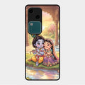 Divine Couple  Glass Case Cover For Vivo V30 5G