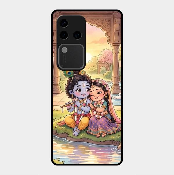 Divine Couple  Glass Case Cover For Vivo V30 Pro 5G