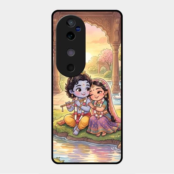 Divine Couple  Glass Case Cover For Vivo V40 5G